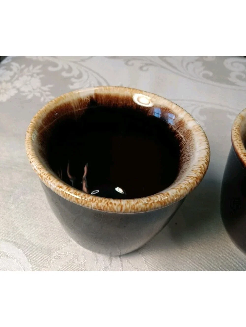 Vintage McCoy Pottery Brown Drip Glaze Custard Cups Ramekins USA 2010 Set of 2